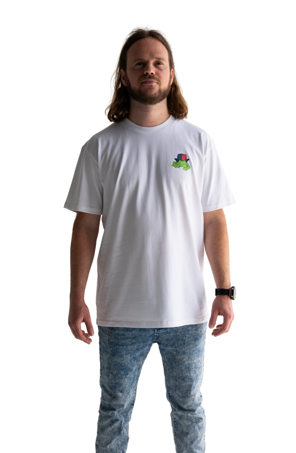 Silverchair Frogstomp album art combined with andrew johns red and blue hat t-shirt newcastle