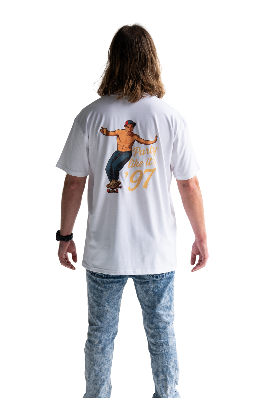 Andrew Johns skateboarding down King Street Newcastle t-shirt