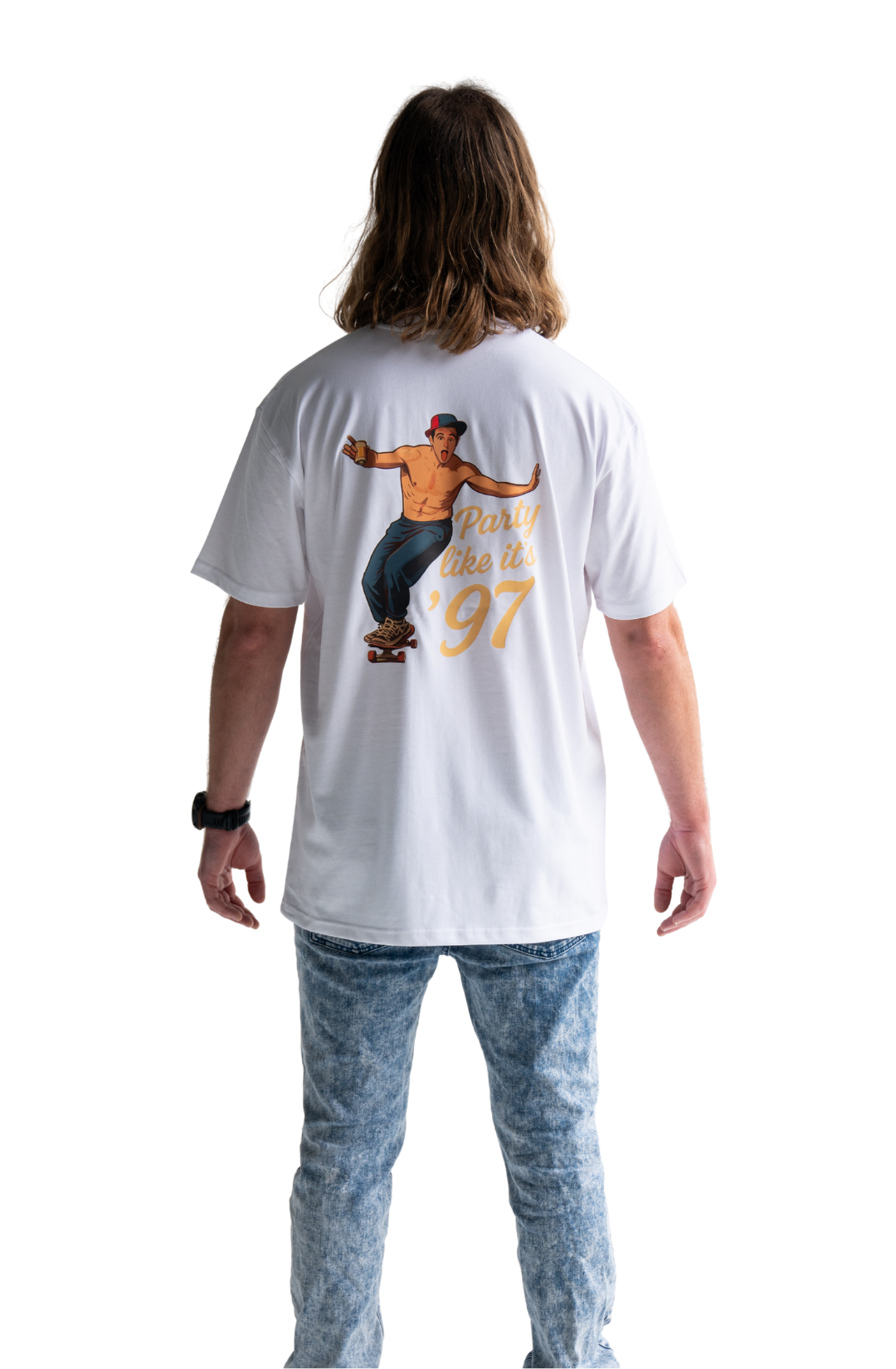 Andrew Johns skateboarding down King Street Newcastle t-shirt