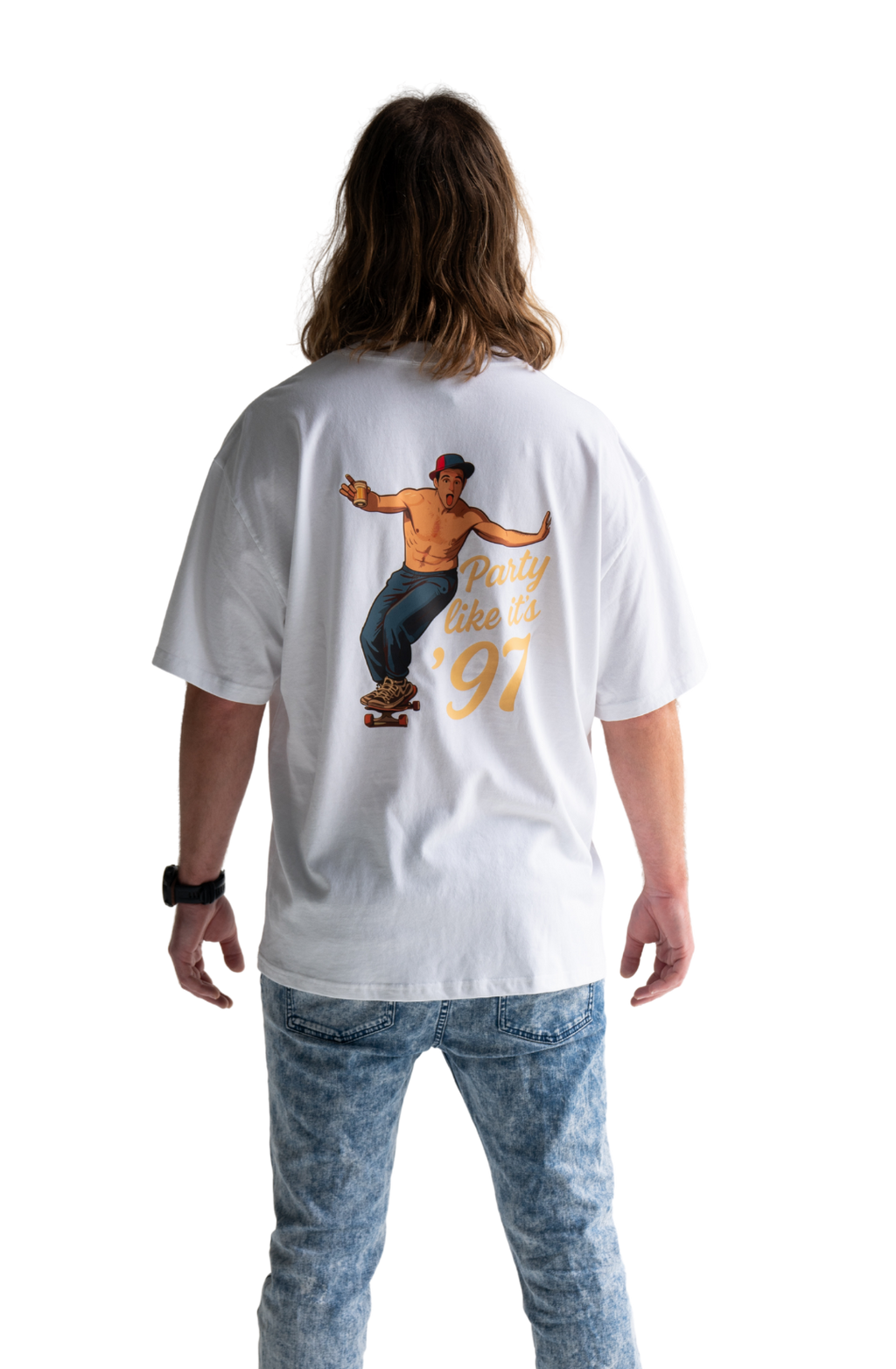 Andrew Johns skateboarding down King Street Newcastle t-shirt