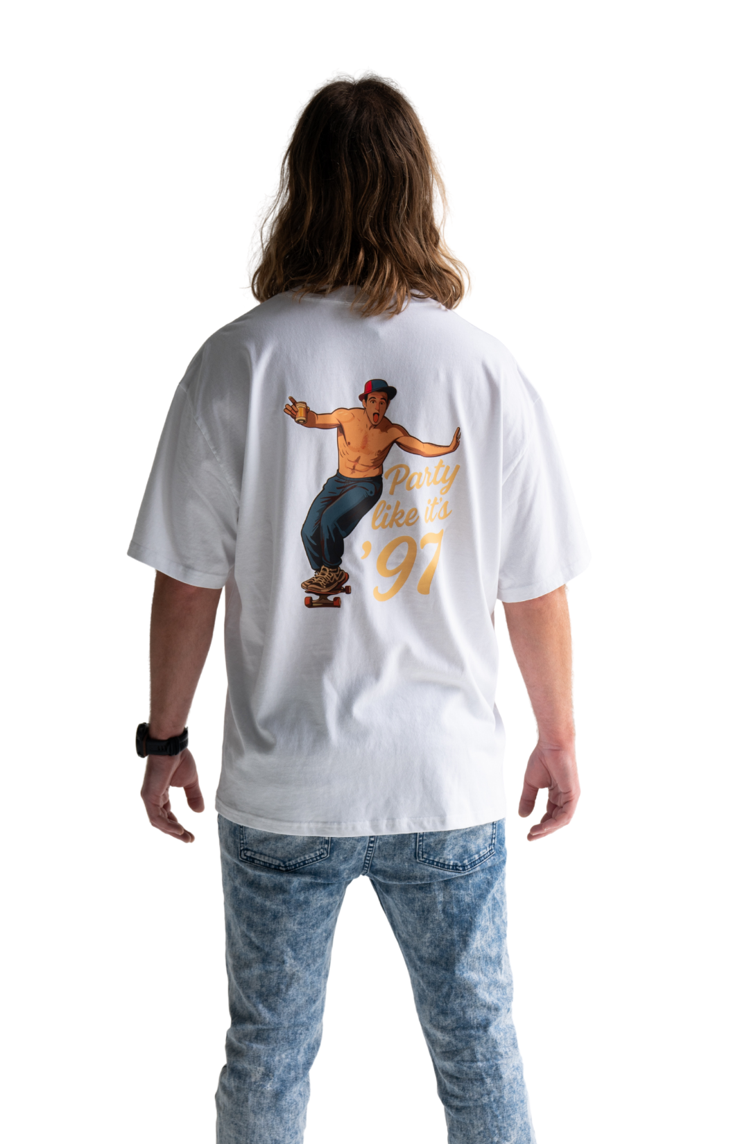 Andrew Johns skateboarding down King Street Newcastle t-shirt